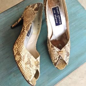 Stuart Weitzman for Mr. Seymour Snakeskin Pumps